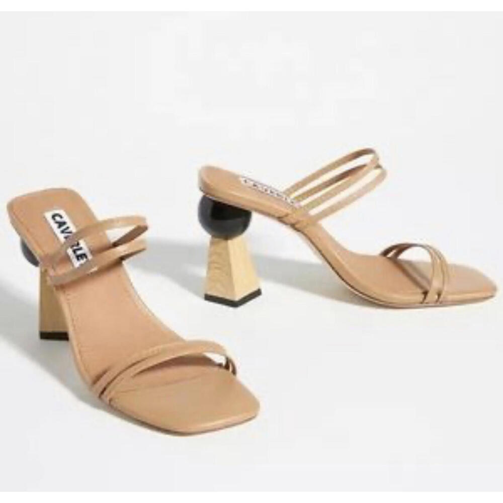 CAVERLEY Trish wooden slip on heels sz 39/8.5